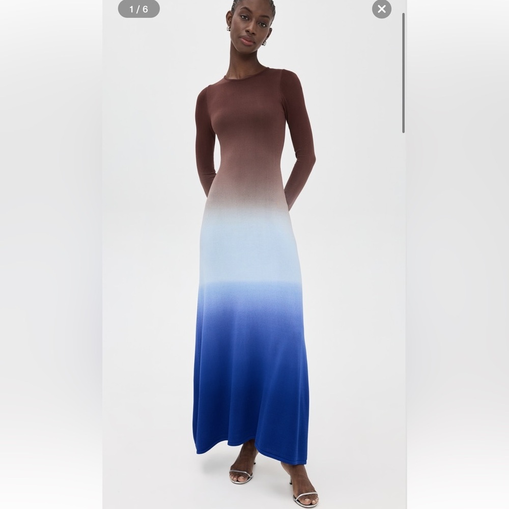 new Solid and Striped Dora striped ombré maxi dress in twilight raisin combo